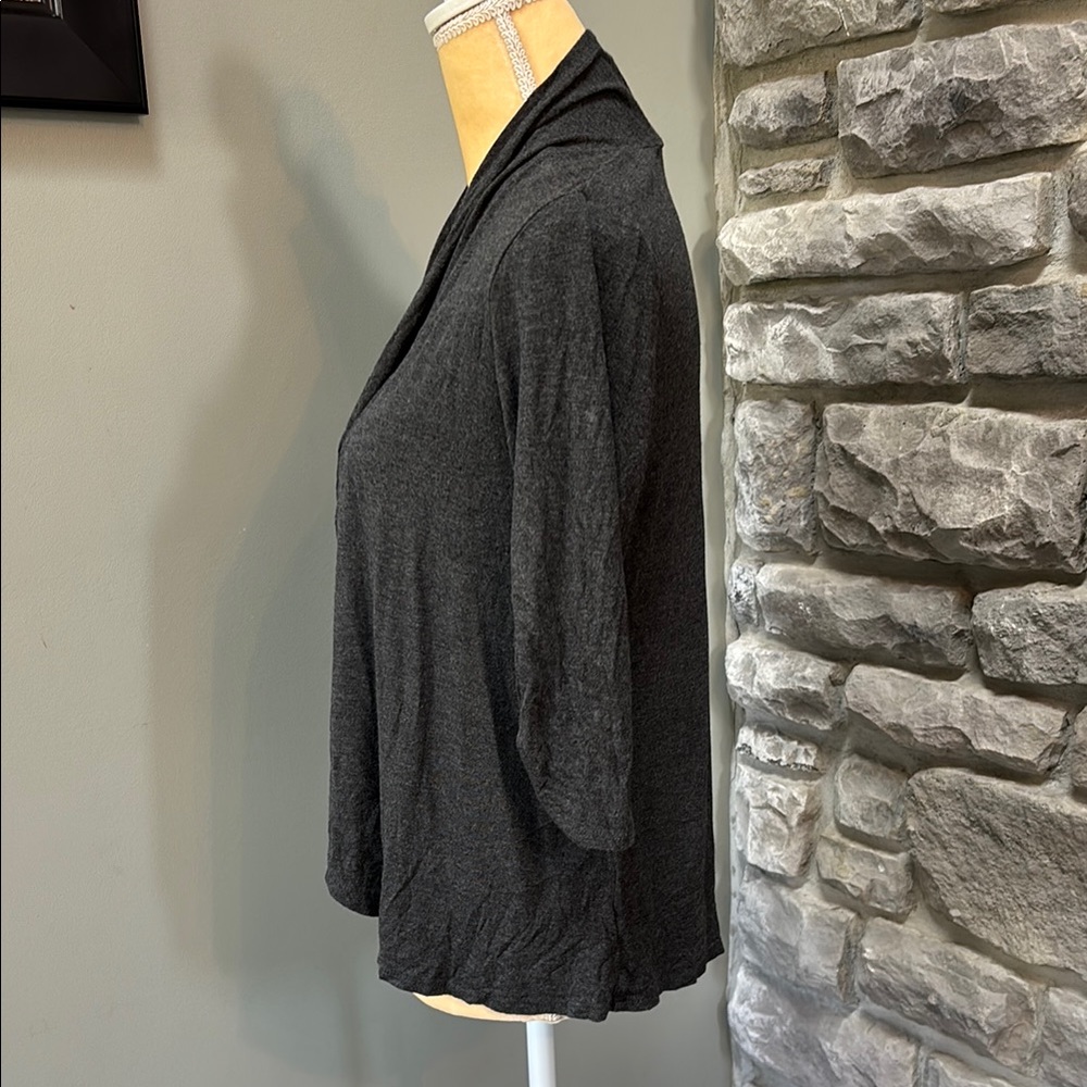 Charcoal Gray Women's Sweater, Open Front, PS - Picture 2 of 5